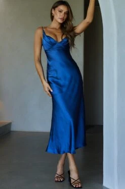 Infinity Pintuck Bust Maxi Dress Navy -Bridal Dr. Denim Store 63479B 20NAVY 8