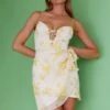 Hava Laced Bust Mini Dress Floral White