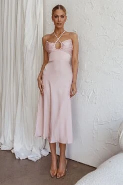 Emmalie Satin Midi Dress Pink -Bridal Dr. Denim Store 63928B01 20PINK 5