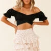 Let Them Eat Cake Triple Ruffle Skirt Polka Dot Rose