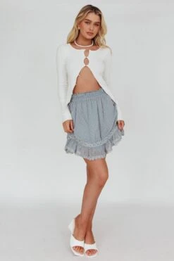 Louella Elasticated Waist Lace Trim Skirt Sage 7 Louella Elasticated Waist Lace Trim Skirt Sage -Bridal Dr. Denim Store CM1081D 20SAGE 2