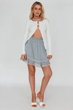 Louella Elasticated Waist Lace Trim Skirt Sage 9 Louella Elasticated Waist Lace Trim Skirt Sage -Bridal Dr. Denim Store CM1081D 20SAGE 5