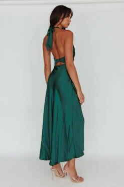Sonoma Halterneck Faux Wrap Twist Back Maxi Dress Forest Green 15 Sonoma Halterneck Faux Wrap Twist Back Maxi Dress Forest Green -Bridal Dr. Denim Store CM1272B01FORESTGREEN 3