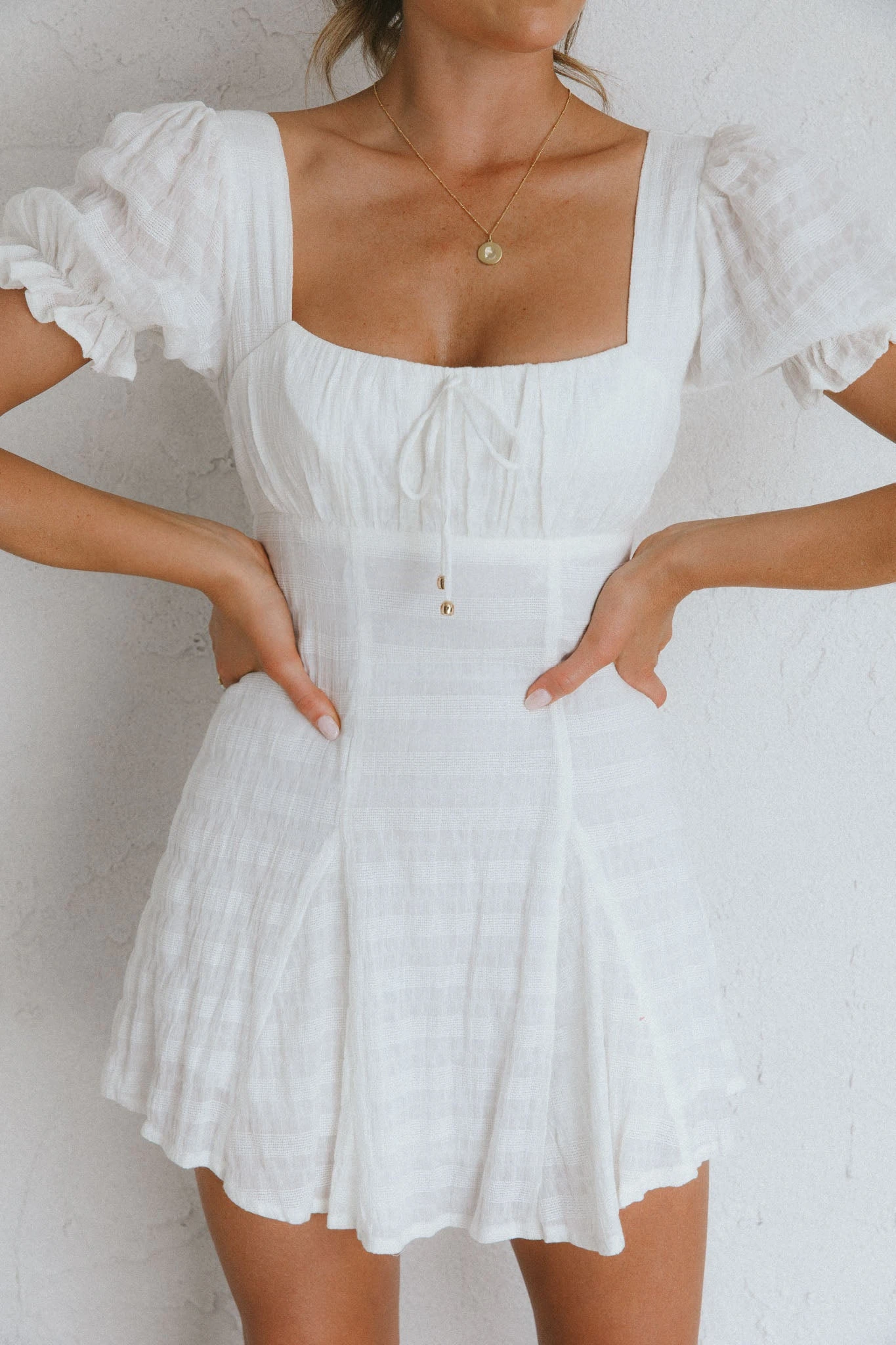 Promise Keepers Puff Sleeve Mini Dress White 4 Promise Keepers Puff Sleeve Mini Dress White - Image 4