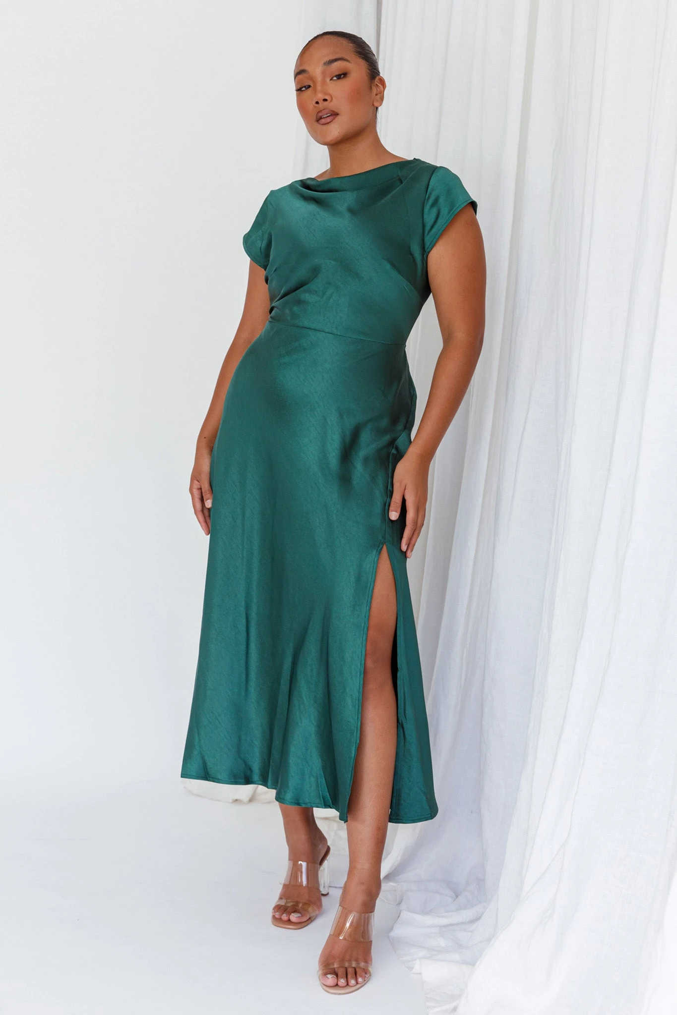 Lucinda Twist Back Midi Dress Jade 1 Lucinda Twist Back Midi Dress Jade