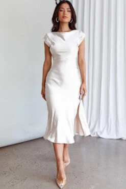 Lucinda Twist Back Midi Dress Champagne -Bridal Dr. Denim Store CM1311B01 20CHAMPAGNE 2