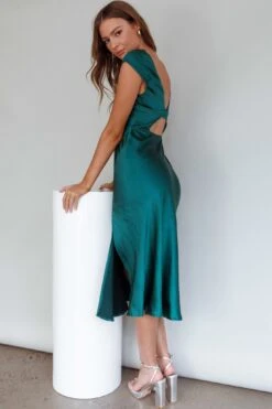 Lucinda Twist Back Midi Dress Jade 11 Lucinda Twist Back Midi Dress Jade -Bridal Dr. Denim Store CM1311B01 20JADE 3