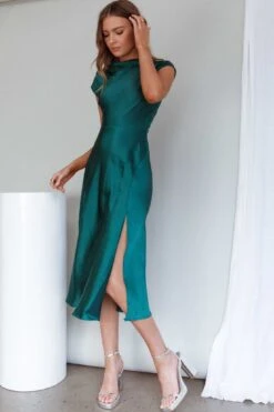 Lucinda Twist Back Midi Dress Jade 15 Lucinda Twist Back Midi Dress Jade -Bridal Dr. Denim Store CM1311B01 20JADE 5