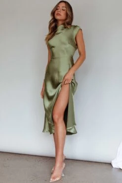 Lucinda Twist Back Midi Dress Olive -Bridal Dr. Denim Store CM1311B01 20OLIVE 7