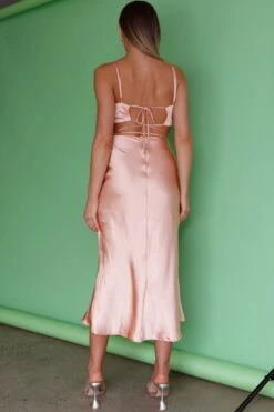 City Lights Cut-Out Waist Strappy Back Midi Dress Desert Rose -Bridal Dr. Denim Store CM1380B 20DESERT 20ROSE 3