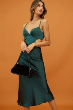 City Lights Cut-Out Waist Strappy Back Midi Dress Jade -Bridal Dr. Denim Store CM1380B JADE 2
