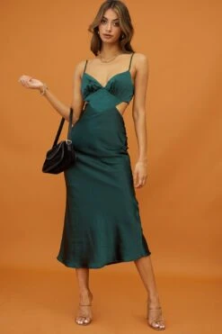 City Lights Cut-Out Waist Strappy Back Midi Dress Jade -Bridal Dr. Denim Store CM1380B JADE 5