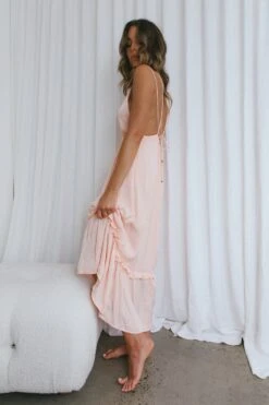 Providence Strappy Back Midi Dress Peach -Bridal Dr. Denim Store CM1443J 20PEACH 5