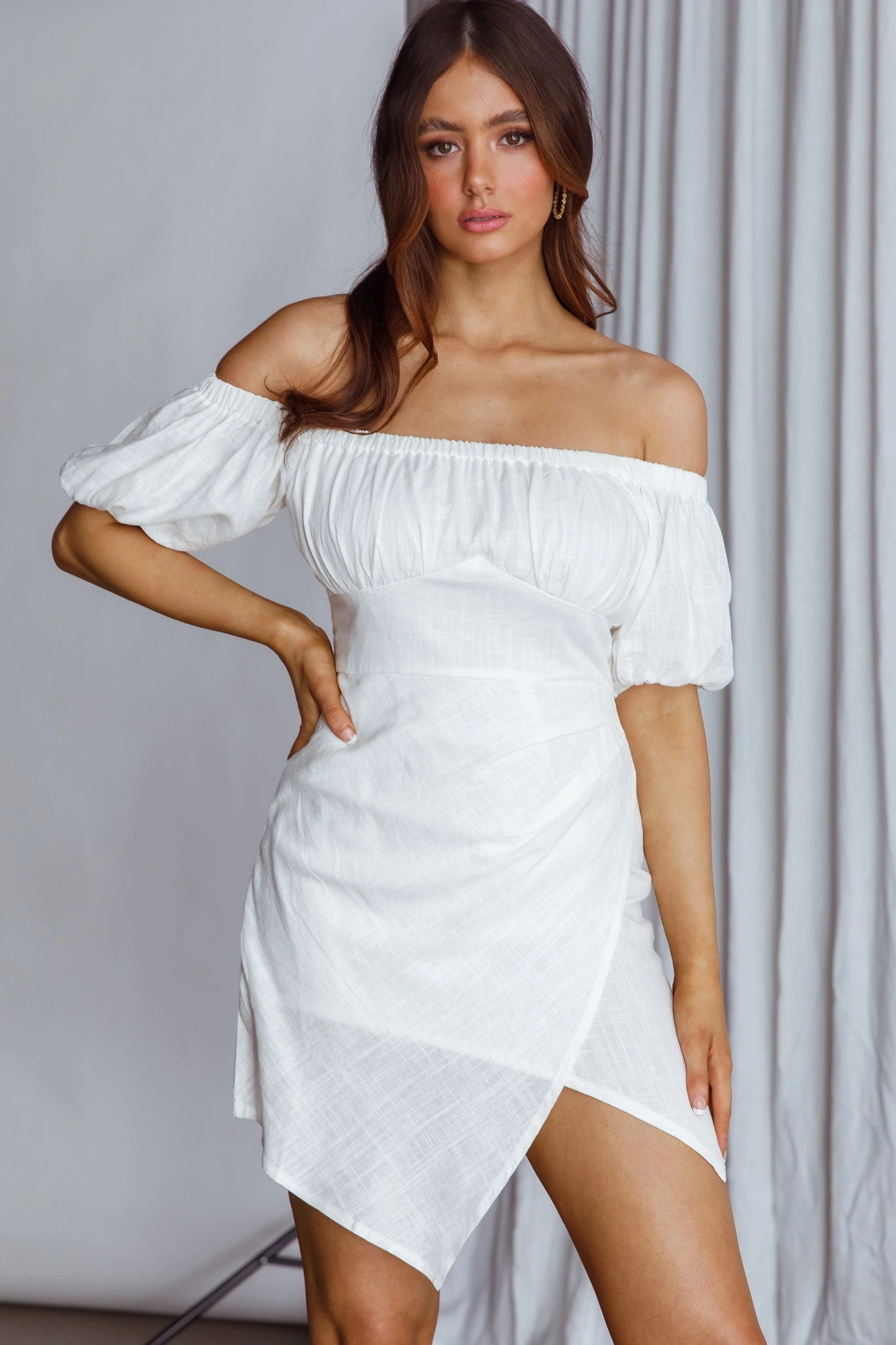 Dayanara Off-Shoulder Puff Sleeve Dress White 6 Dayanara Off-Shoulder Puff Sleeve Dress White - Image 6