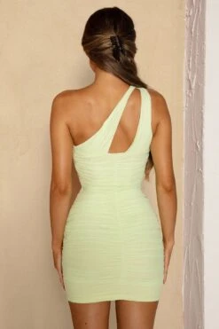 Selma One-Shoulder Ruched Mini Dress Olive -Bridal Dr. Denim Store CM1501J 20OLIVE 8