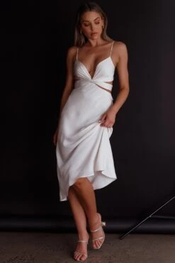 Dance With Me Crossover Bust Midi Dress Ivory 13 Dance With Me Crossover Bust Midi Dress Ivory -Bridal Dr. Denim Store CM1585B 20IVORY 5