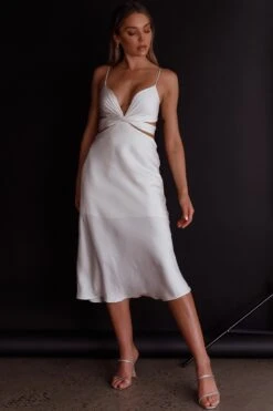Dance With Me Crossover Bust Midi Dress Ivory 14 Dance With Me Crossover Bust Midi Dress Ivory -Bridal Dr. Denim Store CM1585B 20IVORY 6