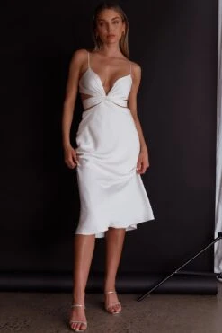 Dance With Me Crossover Bust Midi Dress Ivory 16 Dance With Me Crossover Bust Midi Dress Ivory -Bridal Dr. Denim Store CM1585B 20IVORY 8