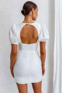 Aylina Scalloped Lace Mini Dress White -Bridal Dr. Denim Store CM1623B01 20WHITE 7