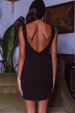 Move Maker Thick Strap Cut-Out Detail Mini Dress Black 11 Move Maker Thick Strap Cut-Out Detail Mini Dress Black -Bridal Dr. Denim Store CM1694J 20BLACK 6