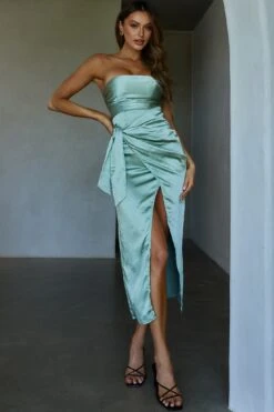 Gianna Strapless Waist Tie Midi Dress Pistachio -Bridal Dr. Denim Store CM1739J01 20PISTACHIO 7