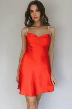 Romance Me Strappy Back Mini Dress Cherry -Bridal Dr. Denim Store CM1952J 20CHERRY 4