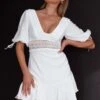 Vista Embroidery Trim Mini Dress White
