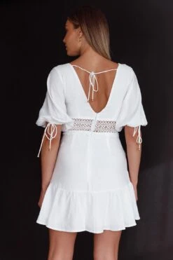 Vista Embroidery Trim Mini Dress White -Bridal Dr. Denim Store CM1990B 20WHITE 7