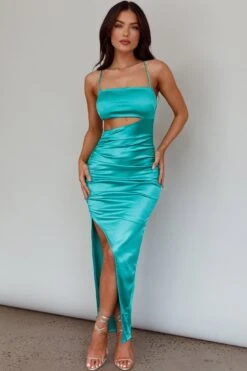 Can't Hardly Wait Cut-Out Midi Dress Green -Bridal Dr. Denim Store CM2031J01 20GREEN 5