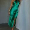 Je Reve Twist Halterneck Midi Dress Green