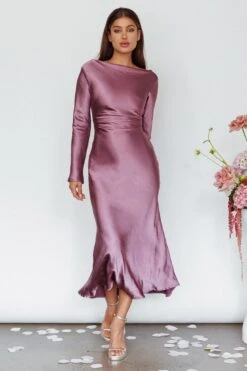 Loveland Cowl Back Midi Dress Grape -Bridal Dr. Denim Store CM4035D01 20GRAPE 2