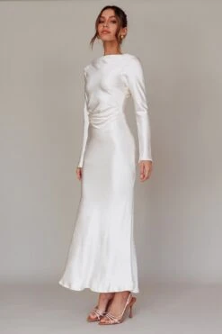 Loveland Cowl Back Midi Dress Oyster -Bridal Dr. Denim Store CM4035D01 20OYSTER 6
