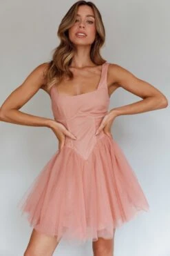 La Ballerine Layered Mesh Mini Dress Lipstick 13 La Ballerine Layered Mesh Mini Dress Lipstick -Bridal Dr. Denim Store CM5032D 20LIPSTICK 1