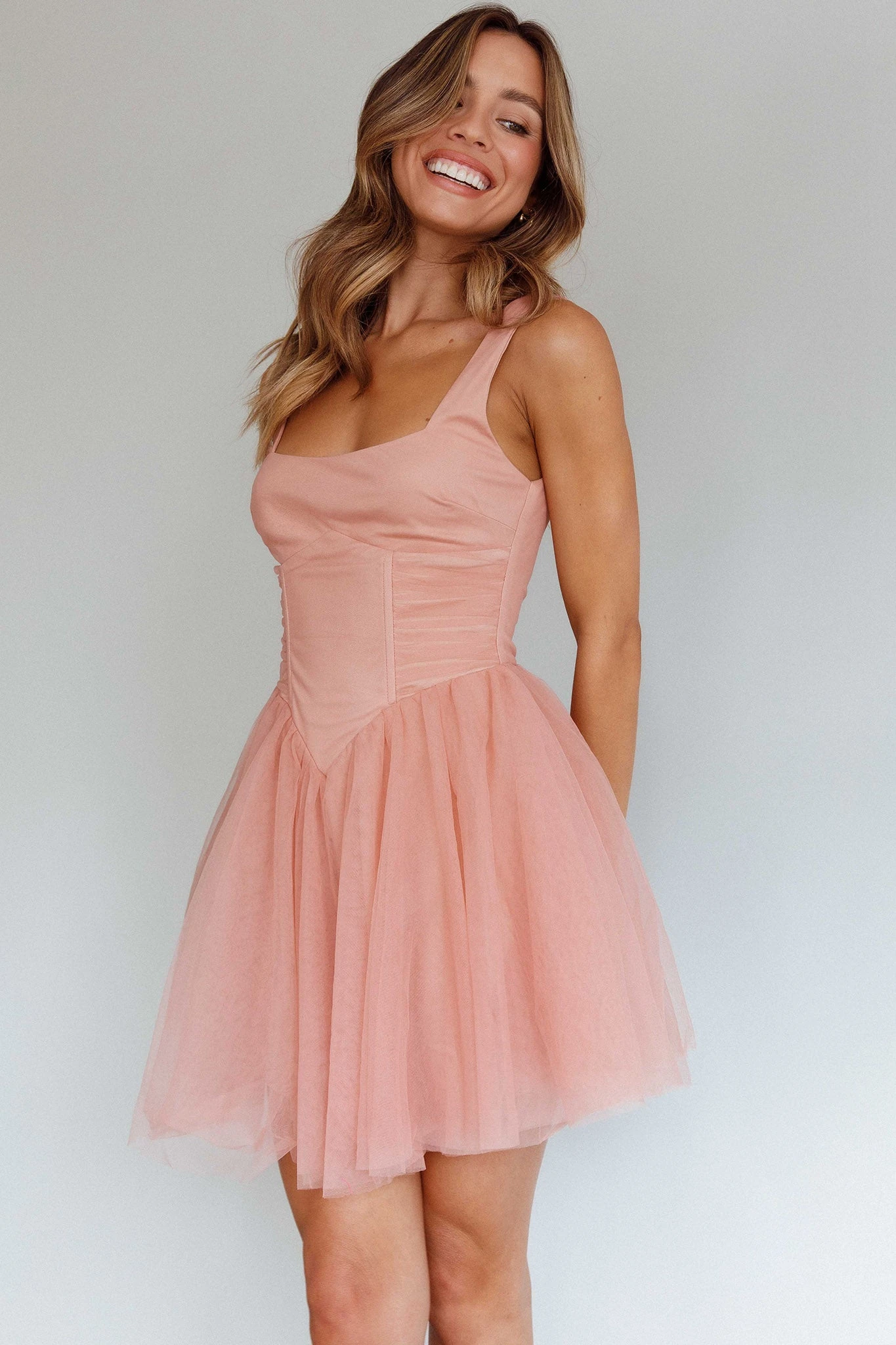 La Ballerine Layered Mesh Mini Dress Lipstick 8 La Ballerine Layered Mesh Mini Dress Lipstick - Image 8