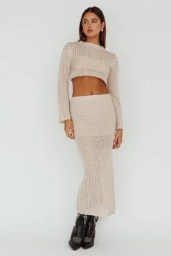 Bayside Crochet Midi Skirt Beige -Bridal Dr. Denim Store CM6013H01 S 20BEIGE 2