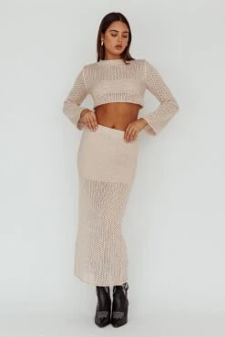 Bayside Crochet Midi Skirt Beige -Bridal Dr. Denim Store CM6013H01 S 20BEIGE 5