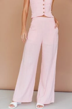Play It Cool Wide Leg Pants Pink -Bridal Dr. Denim Store CM6052D P 20PINK 4