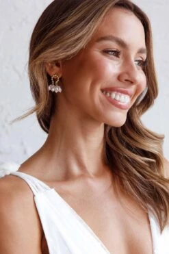 Sierra Pearl Statement Earrings Gold