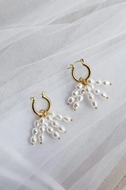 Forever Pearls Earrings Gold -Bridal Dr. Denim Store ER00111 20GOLD 5