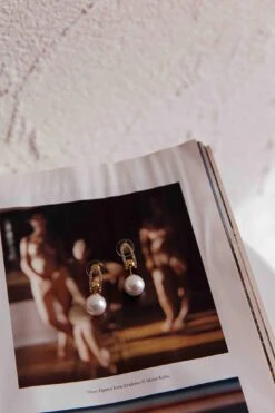 Maia Pearl Diamante Earrings Gold -Bridal Dr. Denim Store ER0154 20GOLD 6