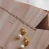 Le Jardin Flower Pearl Earrings Gold