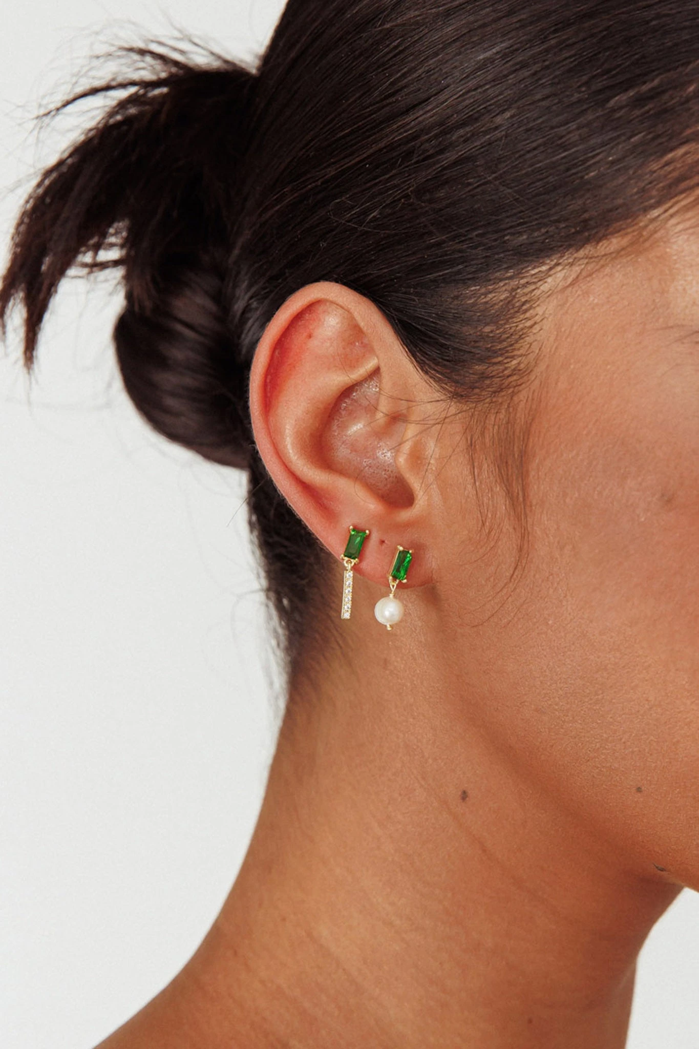 Ireland Gem & Pearl Earrings Gold 1 Ireland Gem & Pearl Earrings Gold