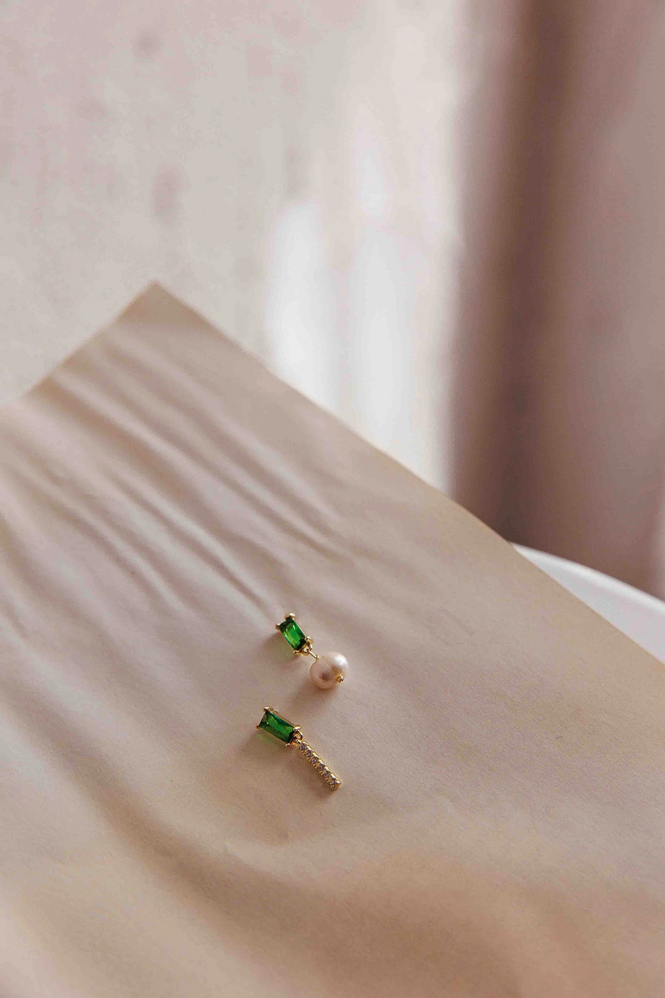 Ireland Gem & Pearl Earrings Gold 2 Ireland Gem & Pearl Earrings Gold - Image 2