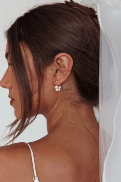 Milly Pearl Bead Earrings Gold -Bridal Dr. Denim Store ER0160 20GOLD 3