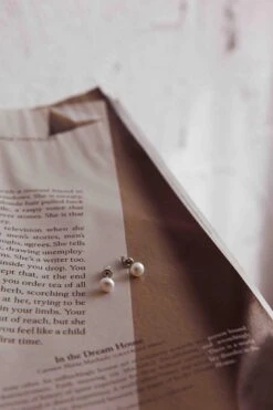 Tahyna Pearl Stud Earrings -Bridal Dr. Denim Store ER0161 20PEARL 4