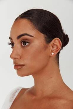 Tahyna Pearl Stud Earrings -Bridal Dr. Denim Store ER0161 20PEARL 5