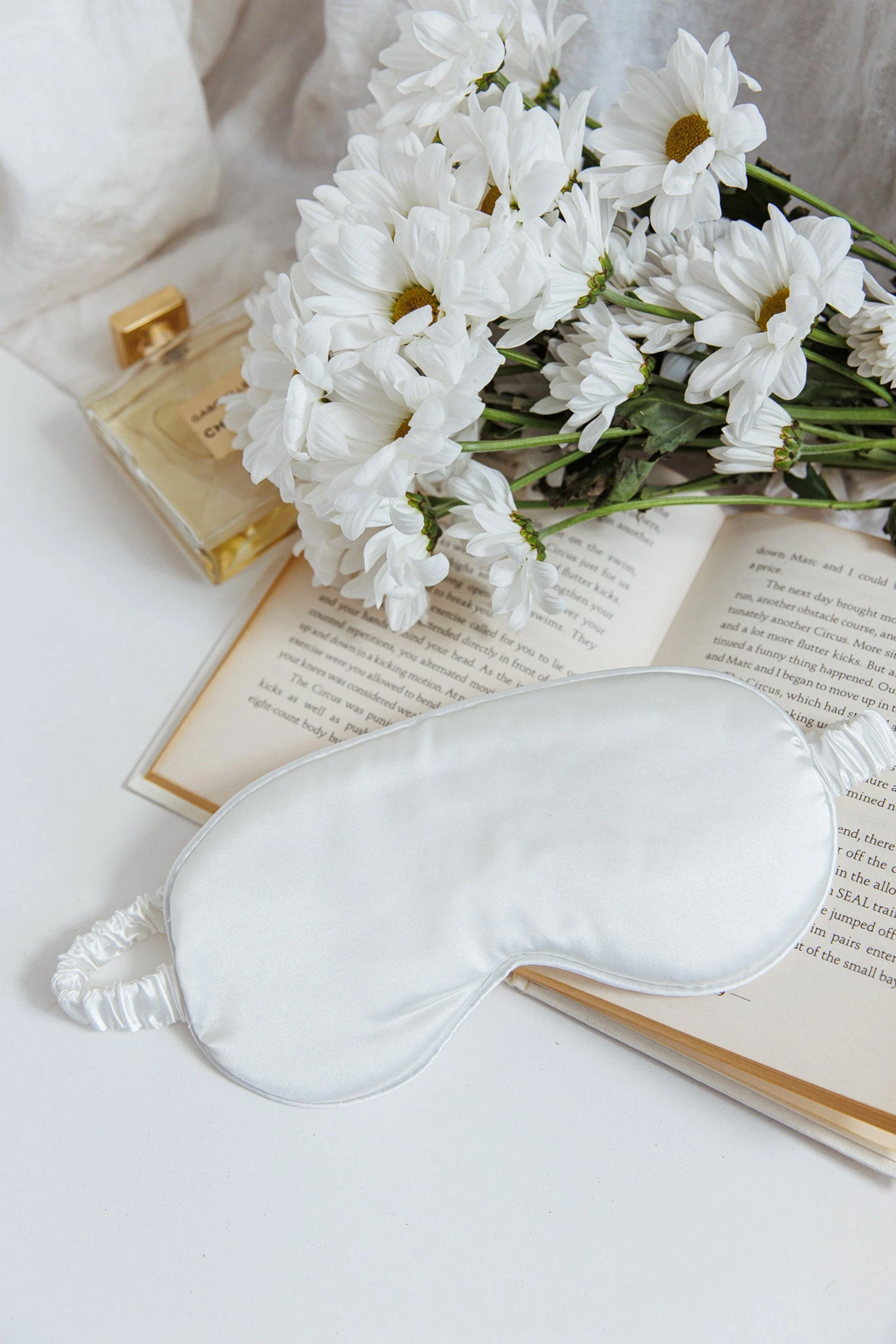 Sweet Dreams Satin Eye Mask White 1 Sweet Dreams Satin Eye Mask White