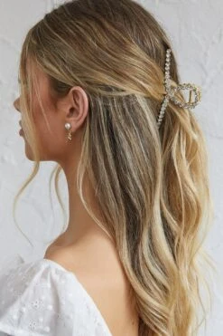 Mia Rhinestone Twist Hair Clip Gold -Bridal Dr. Denim Store HA00018 20GOLD 2