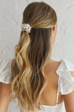 Carina Pearl & Satin Bow Hair Tie Black -Bridal Dr. Denim Store HA00024 20BLACK 3