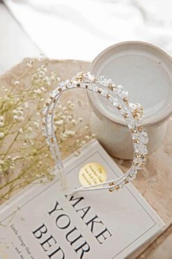 Aurora Crystal & Rhinestone Headband Clear -Bridal Dr. Denim Store HA00029 20CLEAR 2